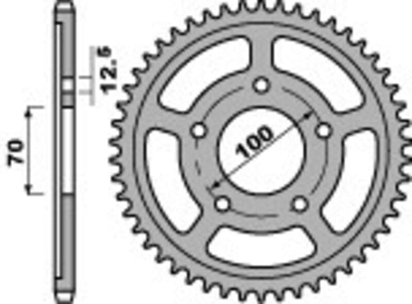 PBR Standard C45 Oceľový zadný sprock 4646 - 525 4646 45 C45