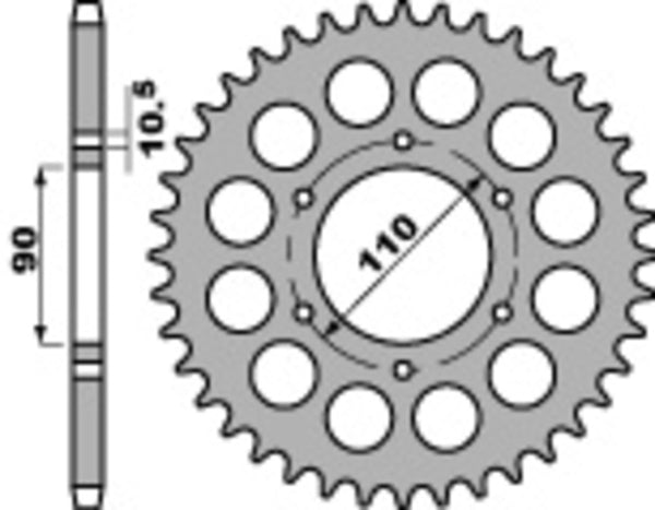 PBR Standard C45 Steel Rear Sprocket 850 - 530 850 33 C45 