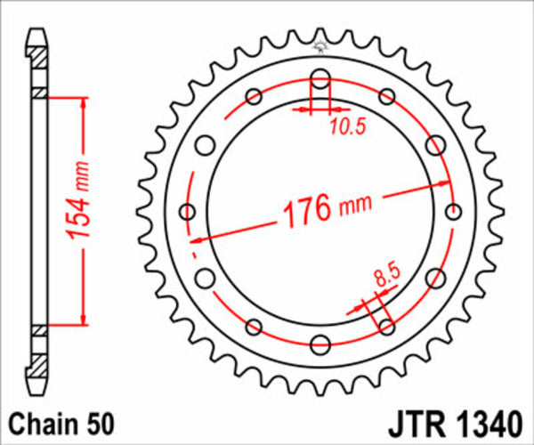 Oceľový štandardný sprock JT Sprock 1340 - 525 JTR1340.45