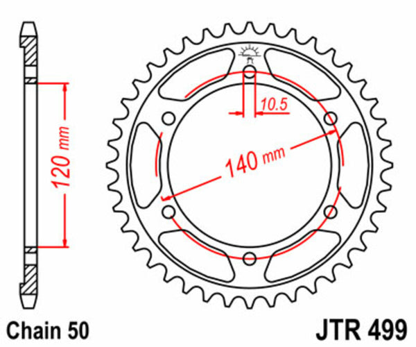 Oceľový štandardný sprock JT Sprock 499 - 530 JTR499.38