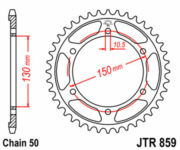 Oceľový štandardný sprock JT Sprock 859 - 530 JTR859.38