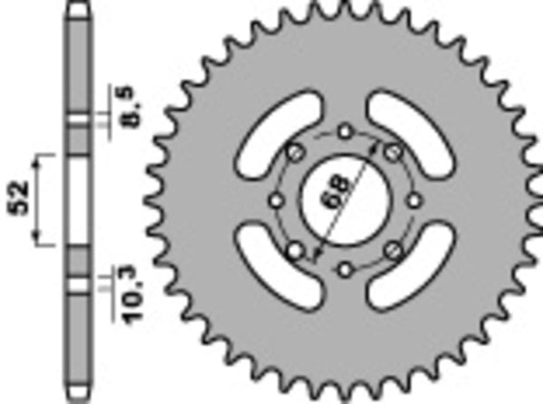 PBR Standard C45 Oceľový zadný sprock 802 - 428 802 50 C45