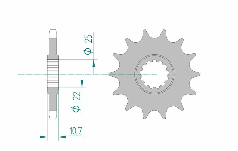 AFAM oceľový štandardný predný sprock 21606 - 525