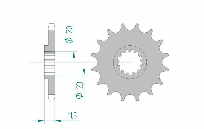 AFAM oceľový štandardný predný Sprock 22201 - 428