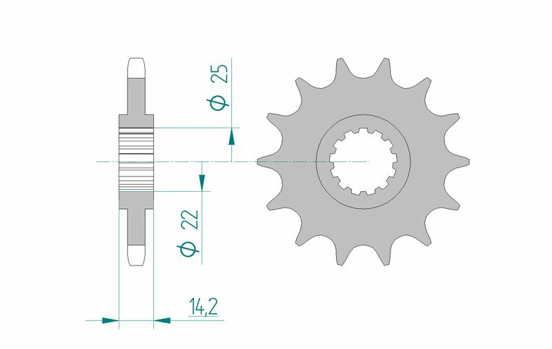 AFAM oceľový štandardný predný Sprock 24602 - 525