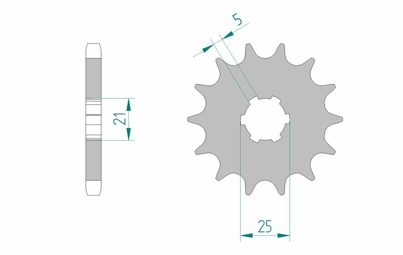 AFAM Steel Standard Framdrev 30301 - 530, framdrev i stål för Yamaha-motorcyklar. Precisionsdesign med 25 mm navbredd och 5 mm tanddjup.