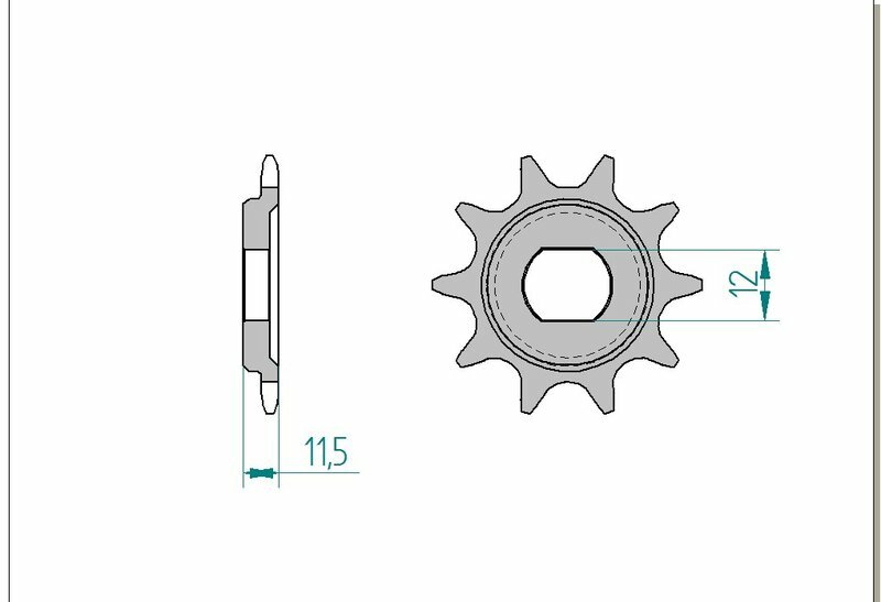 AFAM Steel Standard Framdrev 94123 - 420, ståldrev för KTM 50 SX och 65 SX. Hållbart framdrev med 11,5 mm tjocklek och 12 mm axelhål.