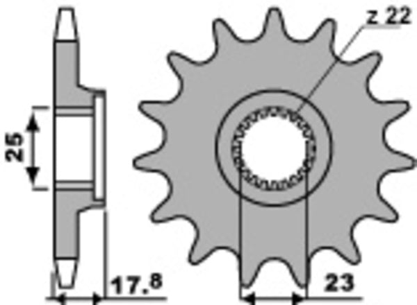 PBR oceľový štandardný predný sprock 2096 - 520 2096 16 18nc