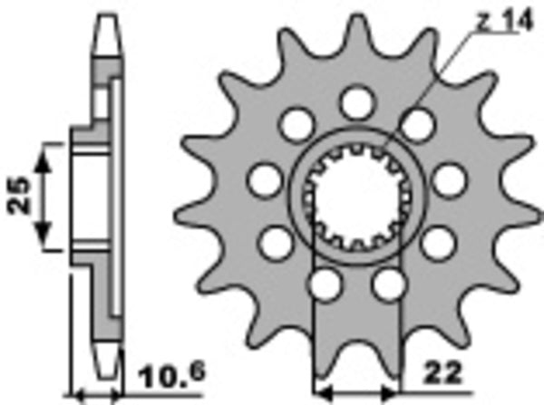 PBR Steel Standard Front Sprock 2127 - 520 2127 14 18NC