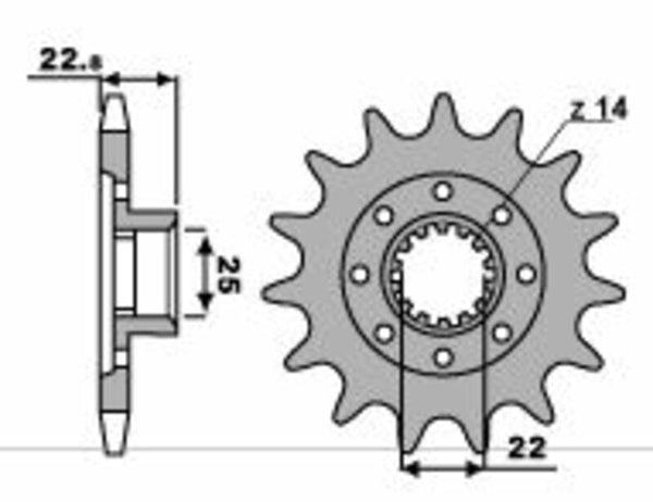 PBR oceľový štandardný predný sprock 2252 - 520 2252 15 18nc