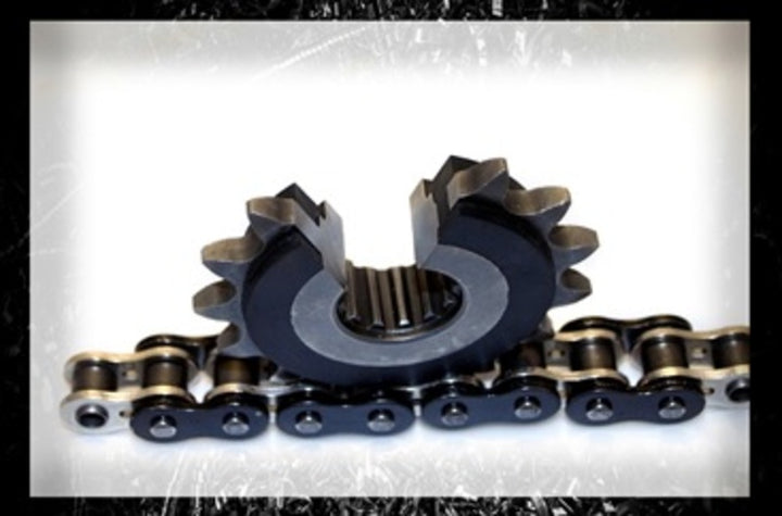 Framdrev PBR Steel 346 - 525 346G 15 18 NC monterat med kedja, optimerat för tyst gång och hög prestanda inom reservdelar till fordon.