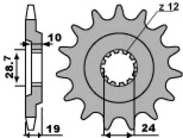 PBR oceľový štandardný predný sprock 532 - 530 532 17 18nc
