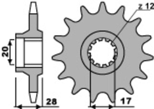 PBR oceľový štandardný predný sprock 556 - 520 556 15 18nc