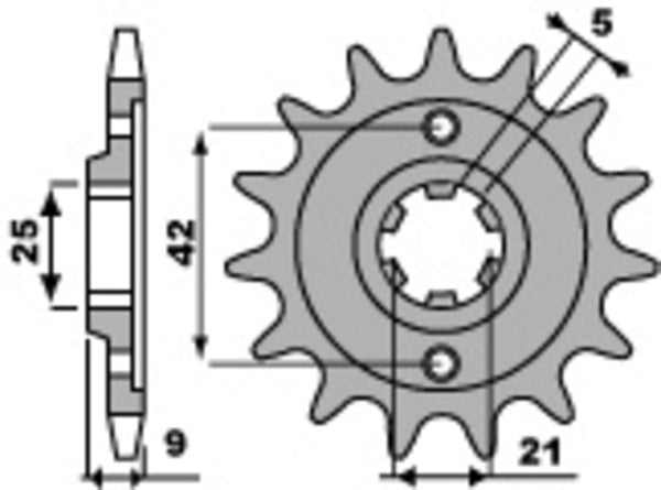 PBR oceľový štandardný predný sprock 576 - 428 576 19 18nc