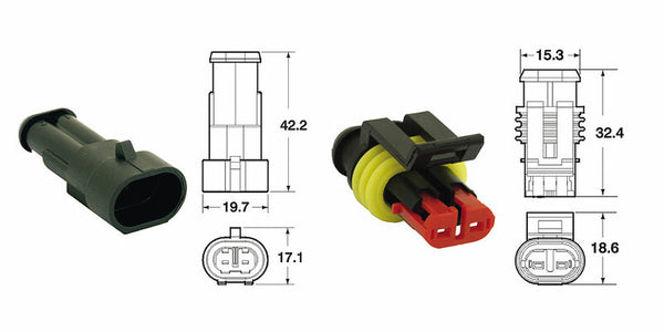Bihr 2-Pluggs Connects Set Generic Connectors-5 Set-60 AM.2P