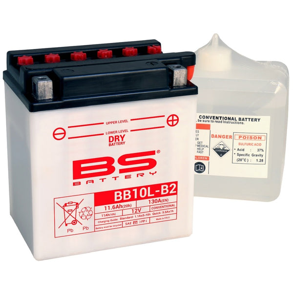 BS Battery High-Performance Battery with Acid Package - BB10L-B2 