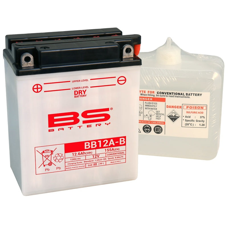 BS Battery Battery High Performance With Acid Pack - BB12A -B