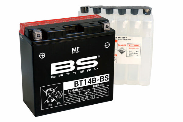 BS Battery Maintenance-Free Battery with Acid Pack - BT14B-BS 