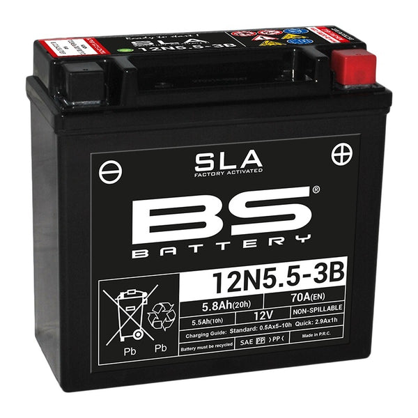 BS Battery SLA Battery Maintenance-Free Factory Activated - 12N5.5-3B 
