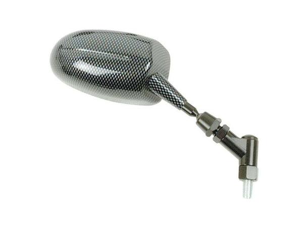 V Časti F1 oválne pravé nastaviteľné zrkadlo Univerzálne M10/125 - uhlík (1pc) MP124R