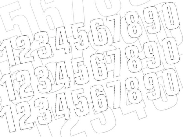 Blackbird Race Number 8 16x7.5cm White 5048/10/8