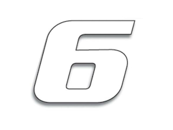 Blackbird Race Number 6 20x25cm White 5049/10/6