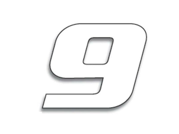 Číslo pretekov Blackbird 9 20x25cm White 5049/10/9