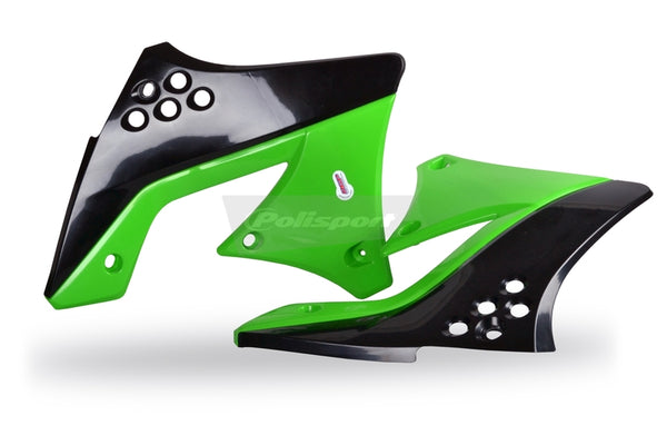 Radiátor Policeport pokrýva OEM farbu zelenej/čiernej Kawasaki KX250F 8412800004