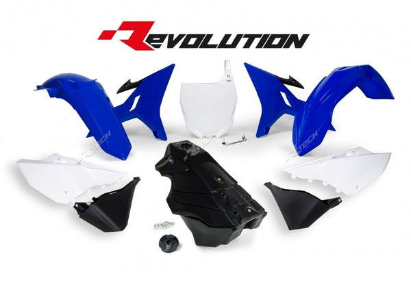 Plastová súprava RaceTech Revolution + Plynová nádrž OEM farba modrá/biela/čierna Yamaha YZ125/250 R-Kityz0-Bl0-016