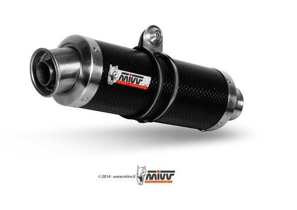 MIVV GP Steel Black Slip-On Kawasaki Z750 00.73.K.018.LXB sportavgassystem i rostfritt stål med kolfiberfinish för motorcykeltillbehör.