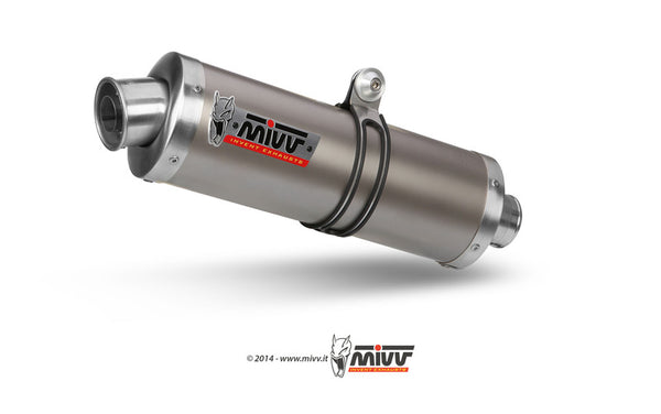 MIVV Oval Classic Slip-On Titanium Suzuki GSF600 Bandit S.003.L4 avgassystem i titan med sportig design för motorcykeltillbehör och reservdelar.