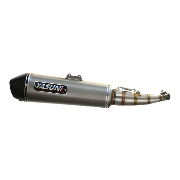 Yasuni Scooter 4 Full Exhaust System - Stainless Steel/Titanium Look Tub653-1