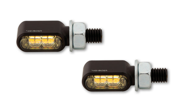 Highsider CNC 2in1 LED indikátor/poloha Light Little Bronx, čierna, tónovaná, E-schválená, (pár) 204-2870