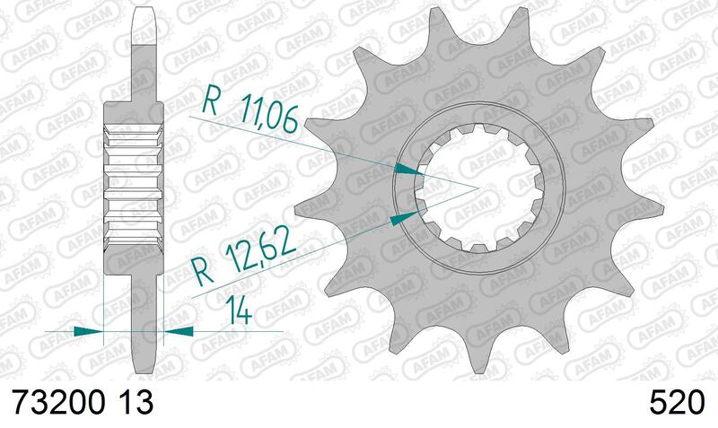 AFAM oceľový štandardný predný Sprock 73200-520