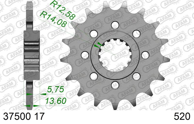 AFAM oceľový štandardný predný sprock 37500-520