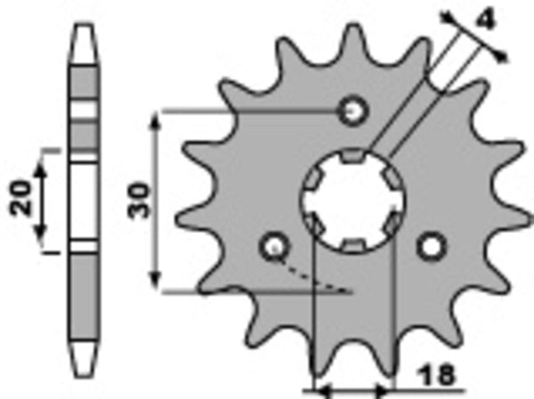 PBR oceľový štandardný predný sprock 2056 - 520 2056 11 18nc