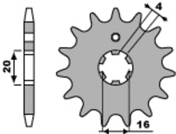 PBR oceľový štandardný predný sprock 554 - 428 554 15 18nc