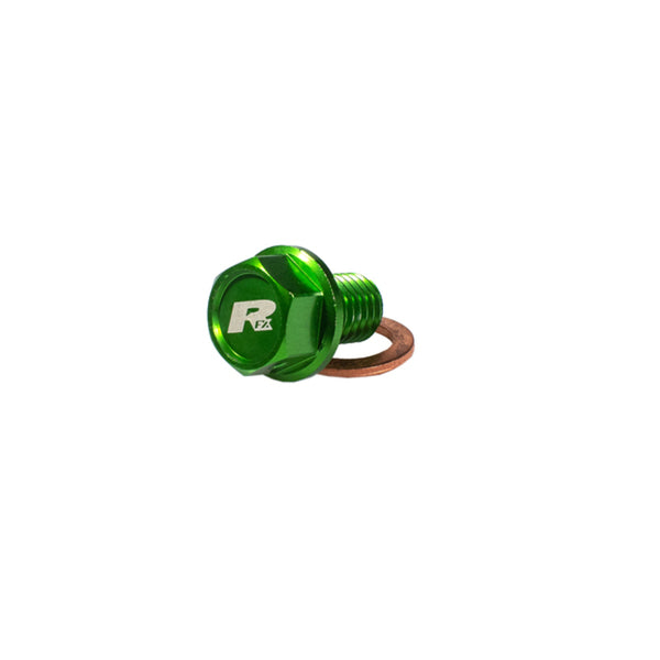 RFX Pro Magnetic Drain skrutka (zelená) [M8 x 16 mm x 1,5] - Kawasaki KXF250/450 FXDB2030099GN