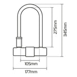 Oxford Magnum U -Lock s držiakom - 170x315 mm LK224