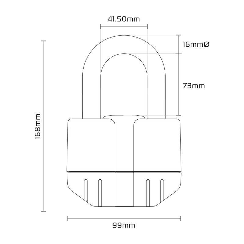 Oxford Boss Alarm zámok 16 mm + reťazec 12 mm x 1,5 m LK481