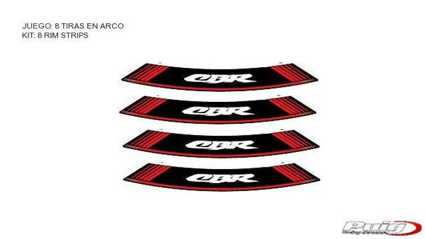 Súprava 8 RIM STRIPS CBR C/RED