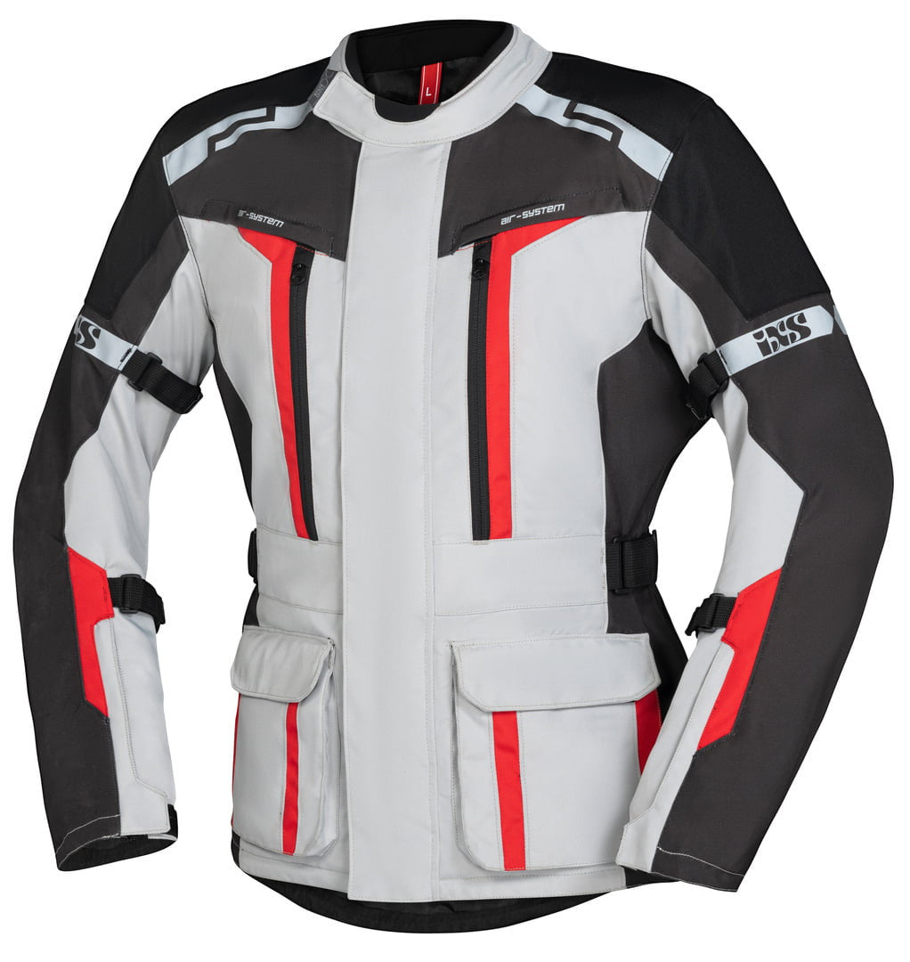 IXS Textile MC jacket Evans-St. 2.0 Gray /Red