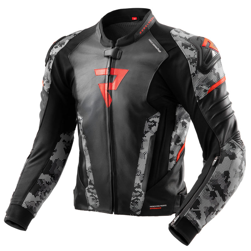 Rebelhorn mc-leather jacket veloce black /camo gray