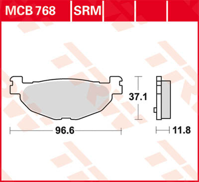 TRW BRKESNÁ PAD SINTER SÚBOR 125+ MCB768SRM