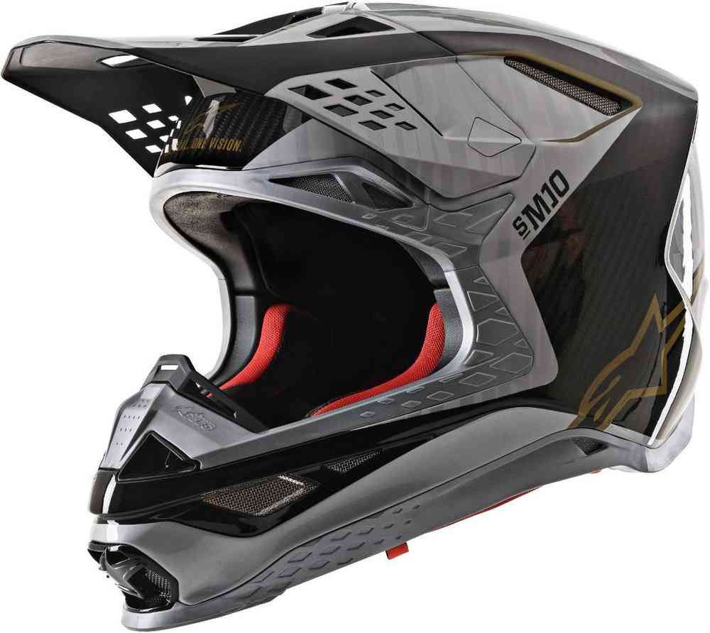 Alpinestars Cross MC Helmet SupeTech M10 zliatiny Striebro /čierna /zlato