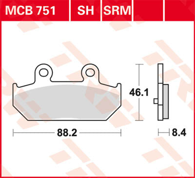 Scooter Sinter TRW Brzdum Pad 125+ MCB751SRM