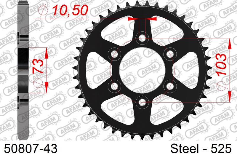 AFAM oceľový štandardný zadný Sprock 50807 - 525