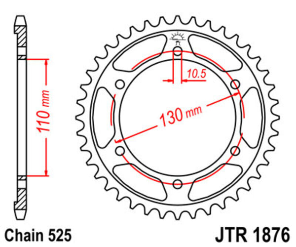 JT Sprock's Steel Standard Rear Sprock 1876 - 525 JTR1876.50