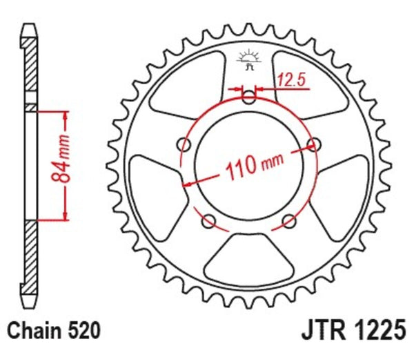 Oceľový štandardný sprock JT Sprock od spoločnosti JT Sprock 1225 - 520 JTR1225.40