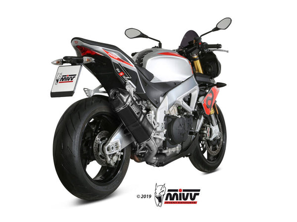 MIVV Speed ​​Edge Slip -on Black/Carbone - Aprilia Tuono V4 1100 A.012.lrB